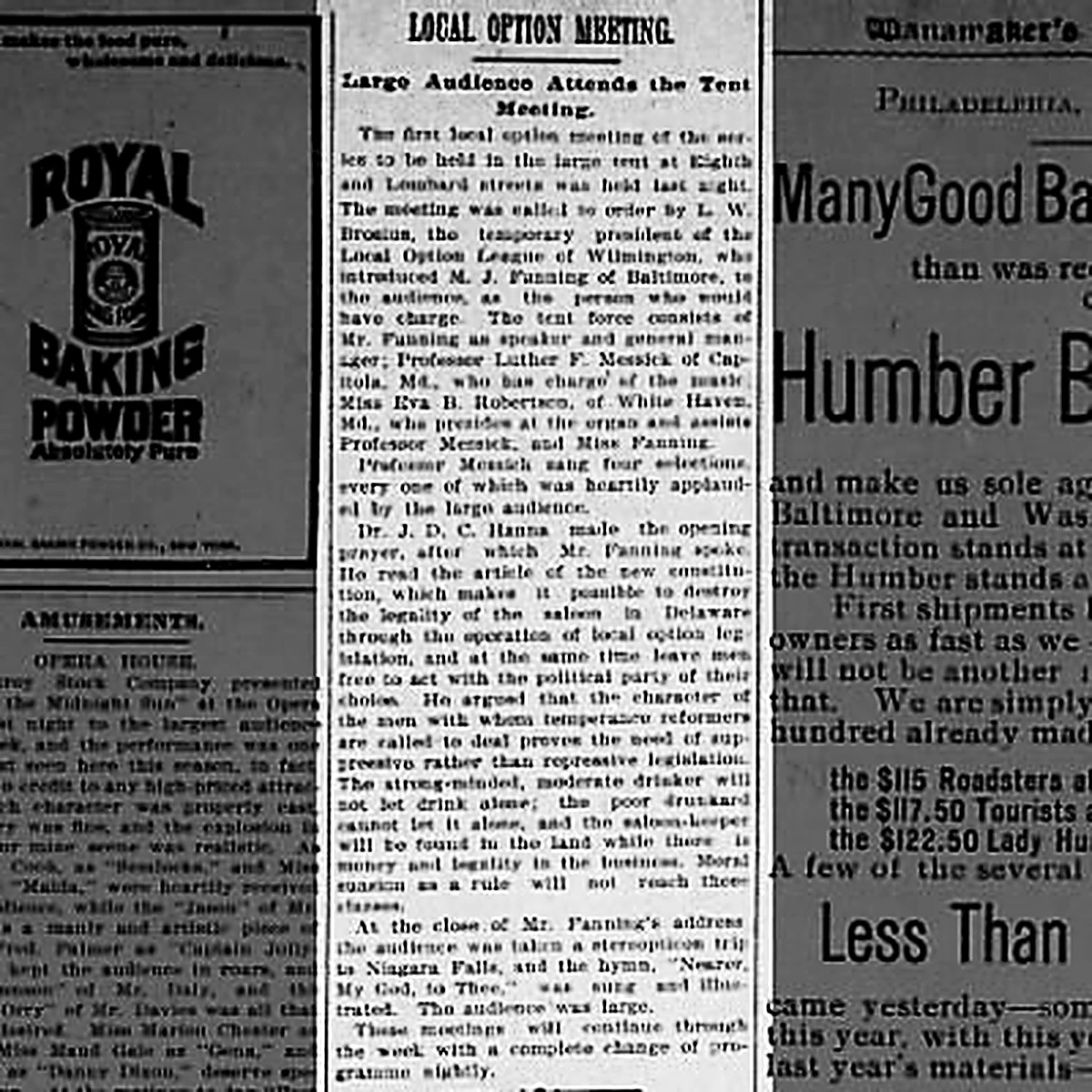 Historical newspaper clipping reproduced in Luther Mezick's biography.